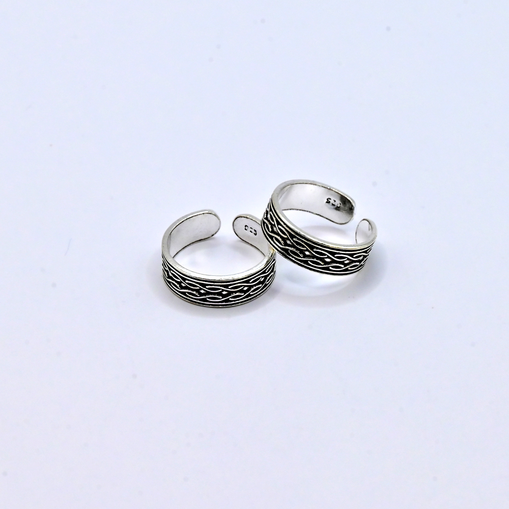 Anklets & Nosepins | Silver Oxidised Toe Rings | Freeup